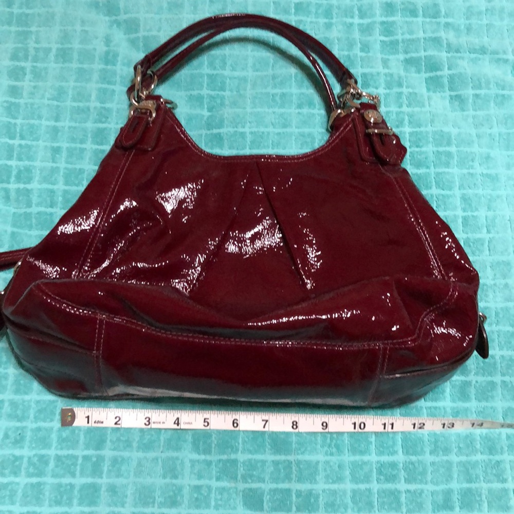 Coach patent burgundy purse
